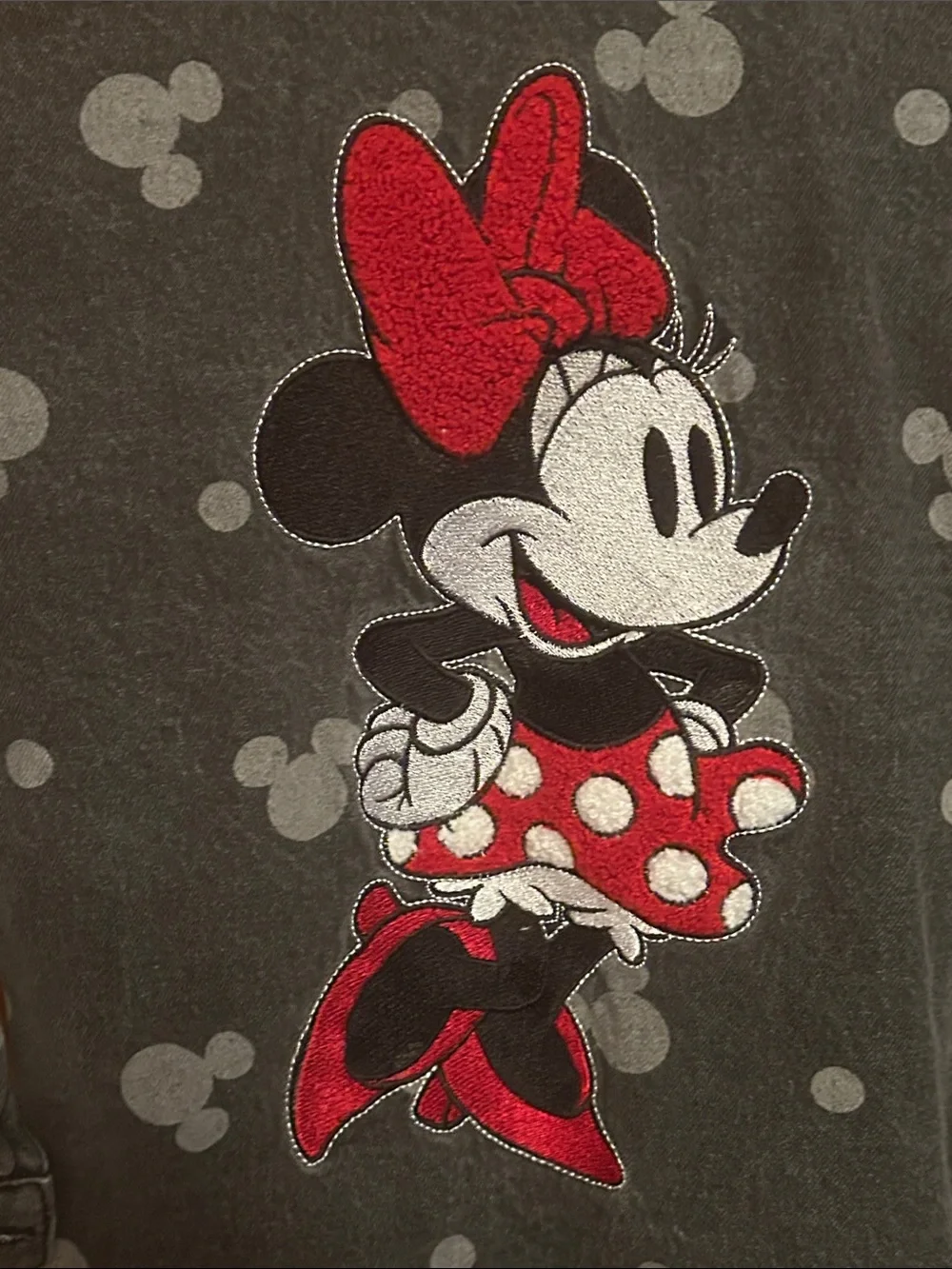 Disney Black Denim Kids Jacket with Red Minnie Embroidered